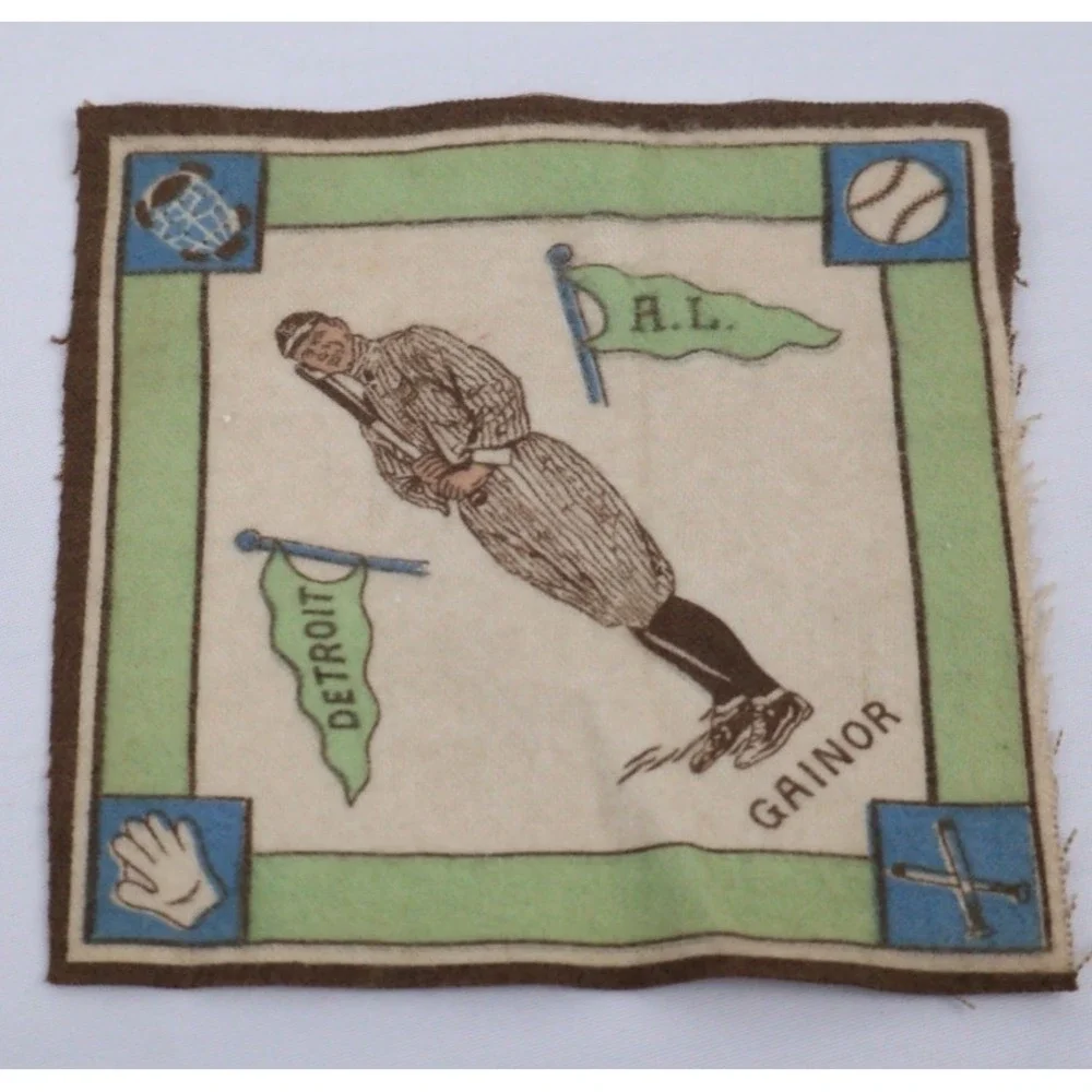 1914 Baseball Players Felt‎ B18 Series Detroit Tigers DEL GAINOR White / Green